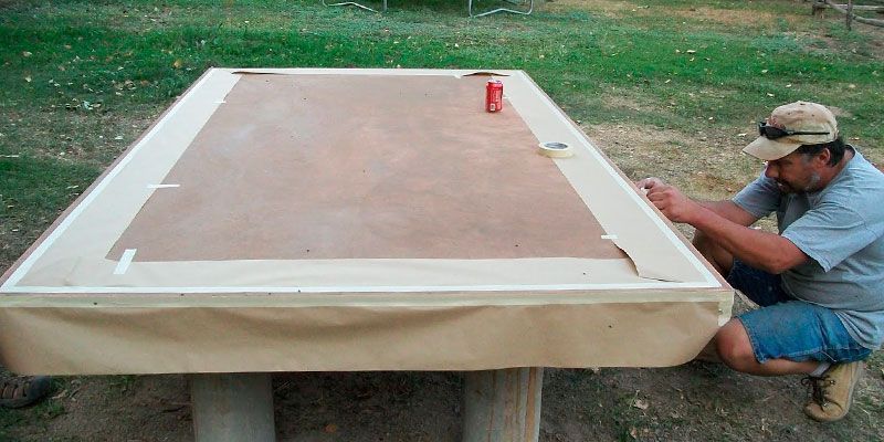 proceso pintar mesa ping pong hormigón
